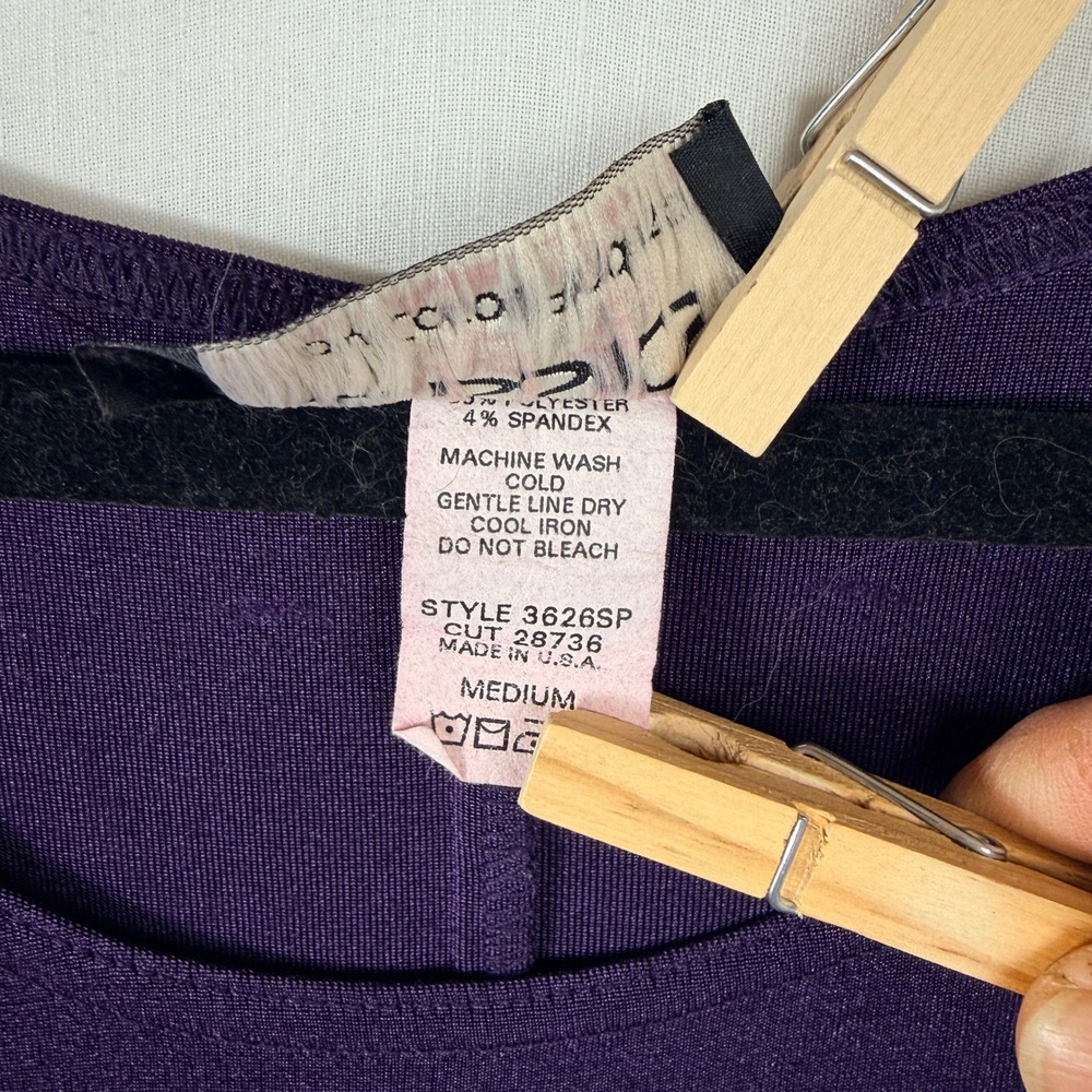 Carol Anderson Slinky Acetate Maxi Dress Sz Medium Sleeveless Artsy‎ Purple USA - Picture 7 of 9